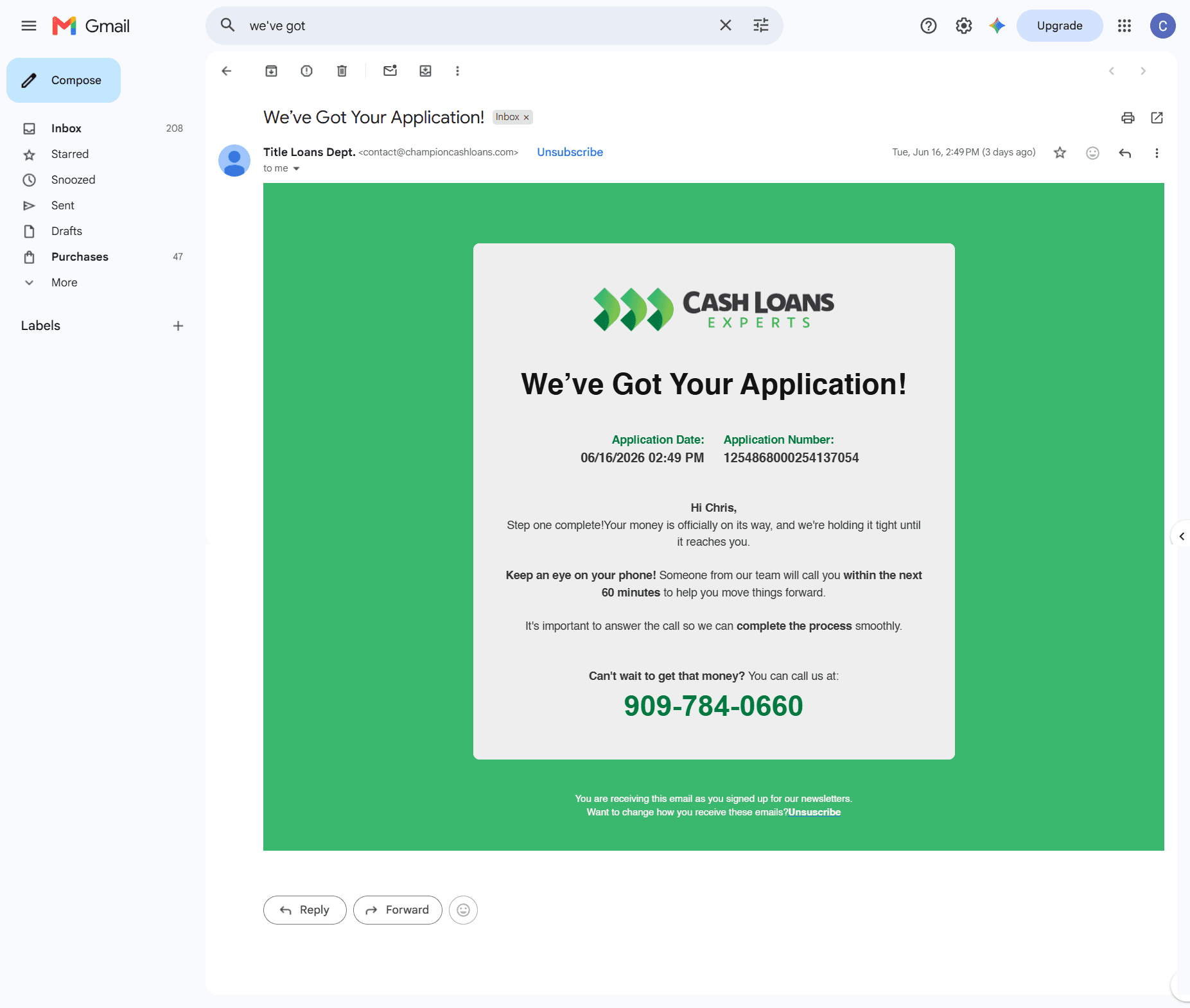 Brand isolated transactional email delivery output example